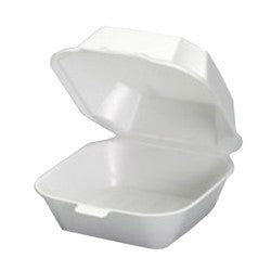 5" x 5" X  1 COMP FOAM  BOX CONTAINER - HINGED - WHITE DART- 50HT1 4X 125PCS- 500CT  #085