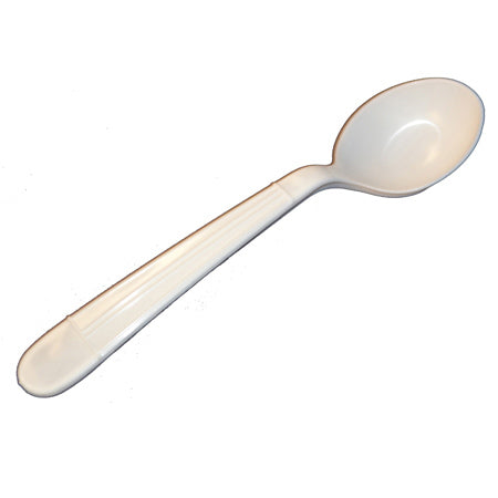 HEAVY WEIGHT PP PLASTIC SOUP SPOON -WHITE- PROBRAND (10*100PCS) 1000CT #017-SUB