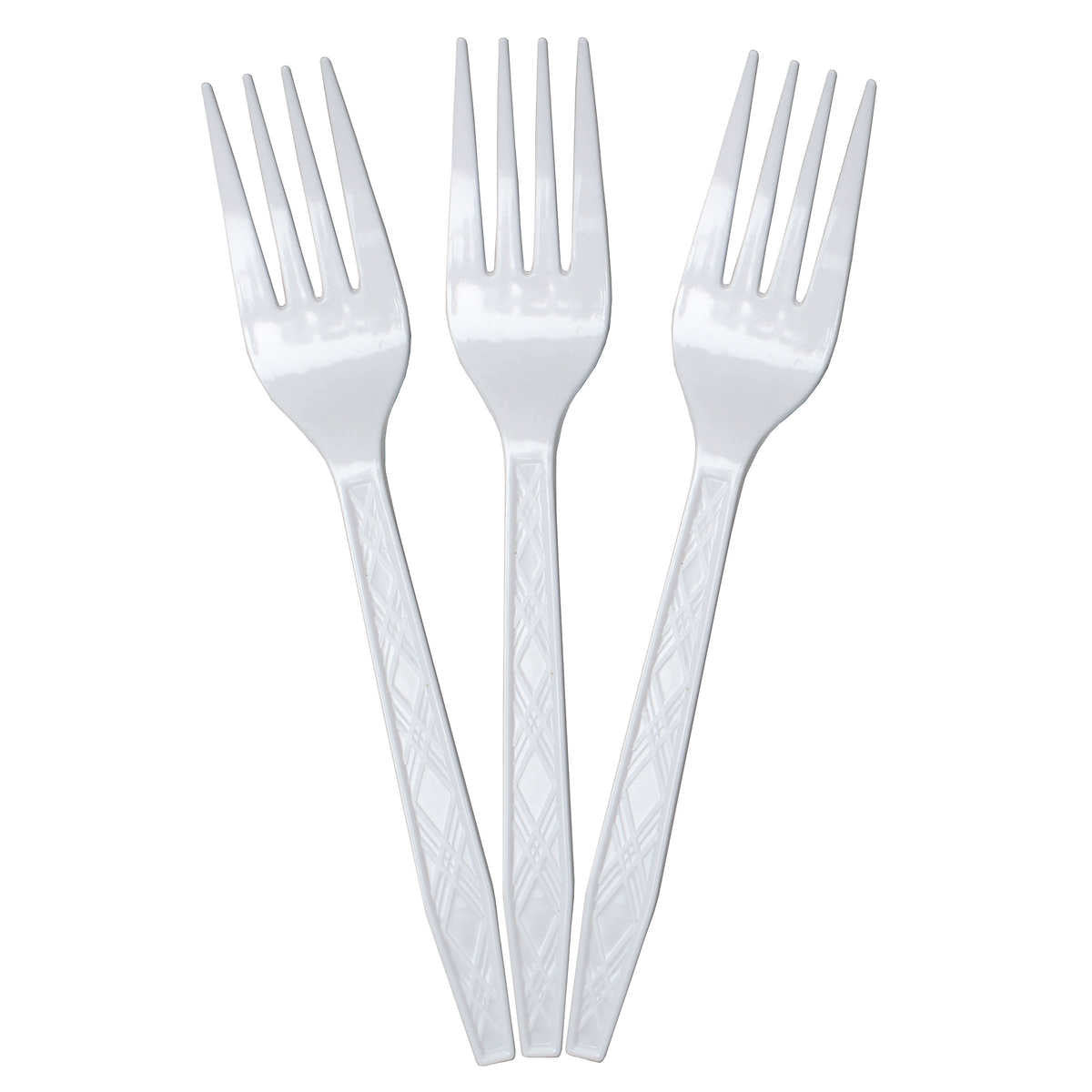 HEAVY WEIGHT UNWRAPPED PP WHITE PLASTIC FORKS-WOODYS
