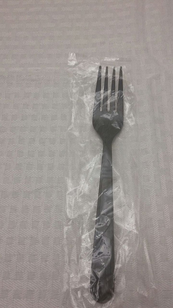 HEAVY WEIGHT PP PLASTIC FORKS - BLACK -PLASTIC  WRAPPED - WOODY - (1X1000PCS) 1000CT- #022