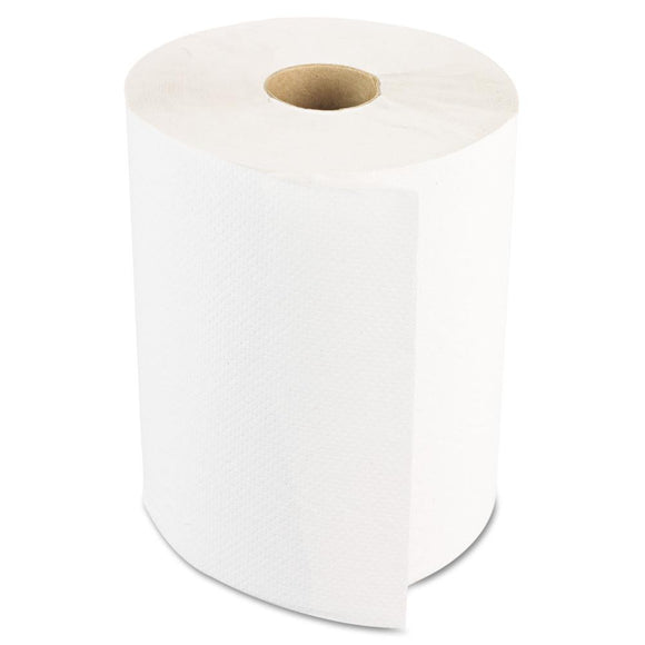 8''X350FT PAPER TOWELS ROLL WHITE HARDWOUND BRAND - 12 ROLLS #117S