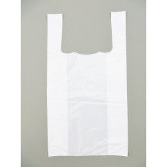 11.5"X6.5"X21 PLASTIC - PLAIN HEAVY DUTY T-SHIRT BAG - WHITE  16MIC  (0.63 MILS) 1000CT #299