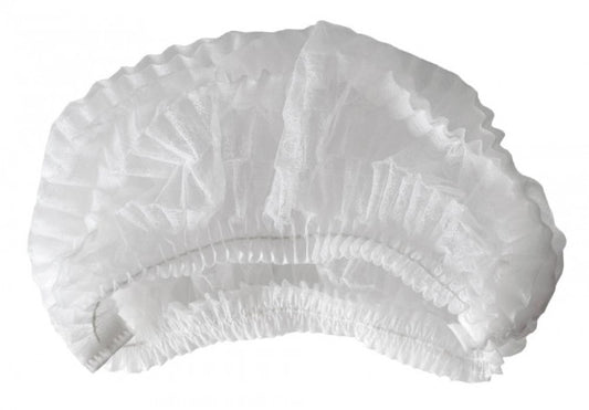21" FABRIC BOUFFANT CAP HEAD GEAR-WHITE