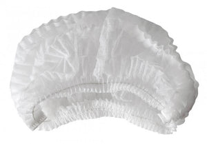 ( PACKS) 21" FABRIC BOUFFANT CAP HEAD GEAR  - WHITE - SAFE-100 PCS PER PACK (10X100PCS PER CASE) - 1000CT (#147)