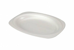 9X11X  1 COMP FOAM LUNCH PLATES - WHITE- HINGED - PLASTIFAR/SUNNY (OVAL/PLATTER (RETAIL) - 20X20PCS-  400CT (#524)